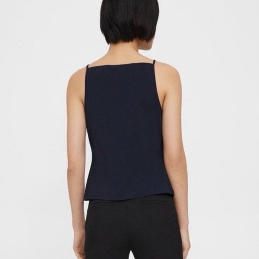 Theory Square Neck Tank Top Women's 
Navy Precision Ponte Sleeveless - Picture 2 of 8
